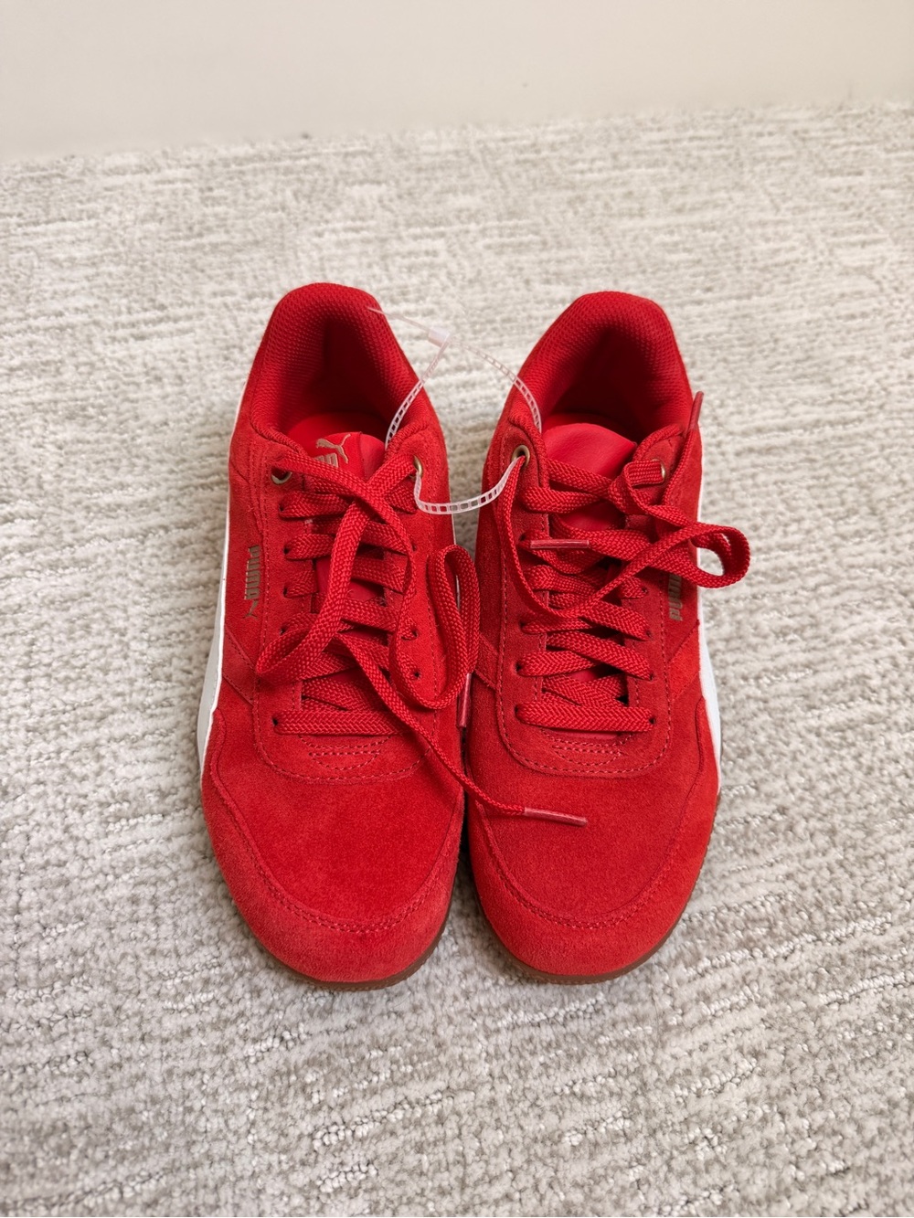 Puma Bella Women's Red Suede Low-Top Sneakers